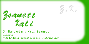 zsanett kali business card